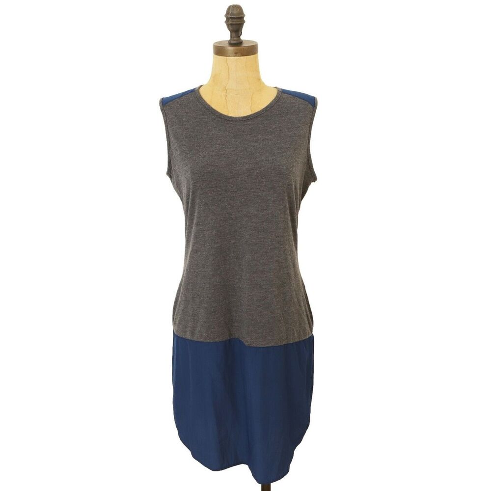 Thakoon Colorblock Shift Mini Dress Size S Sleeveless Gray Teal EUC B45